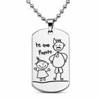 Doodles militaire badge ketting voor papa