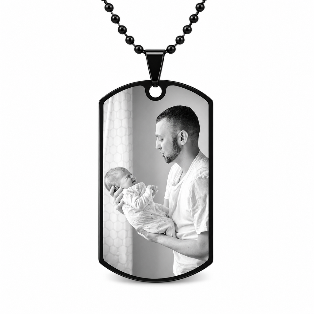 Collar placa personalizada con fotograbado