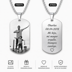 Collar placa personalizada con fotograbado