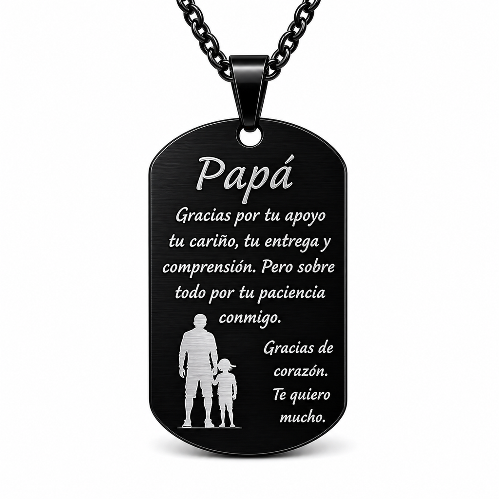 Collar placa personalizada con fotograbado