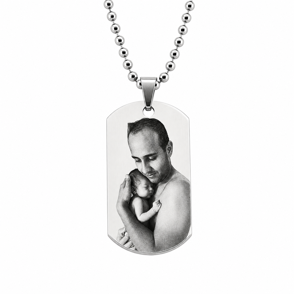 Collar placa personalizada con fotograbado