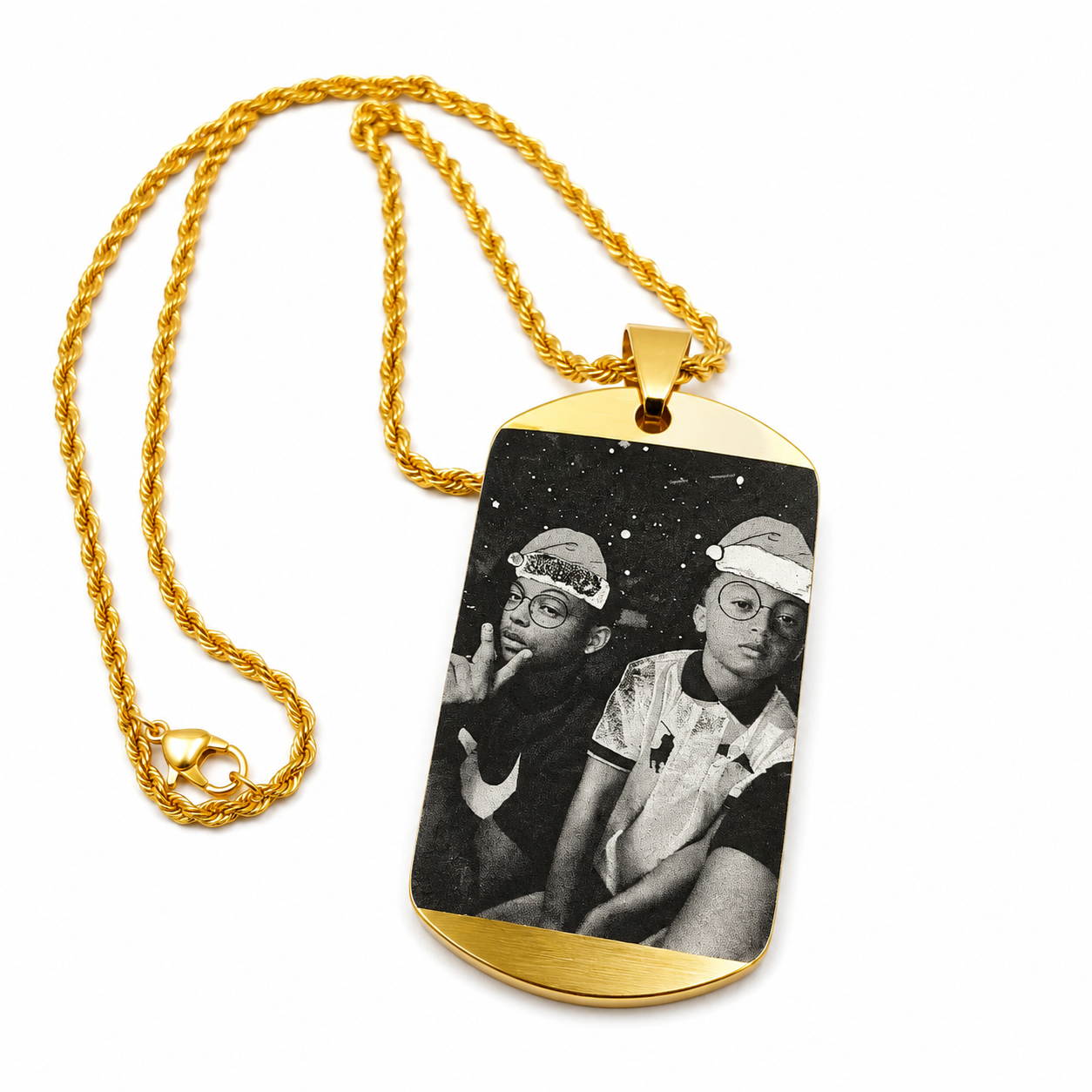 Collar placa personalizada con fotograbado