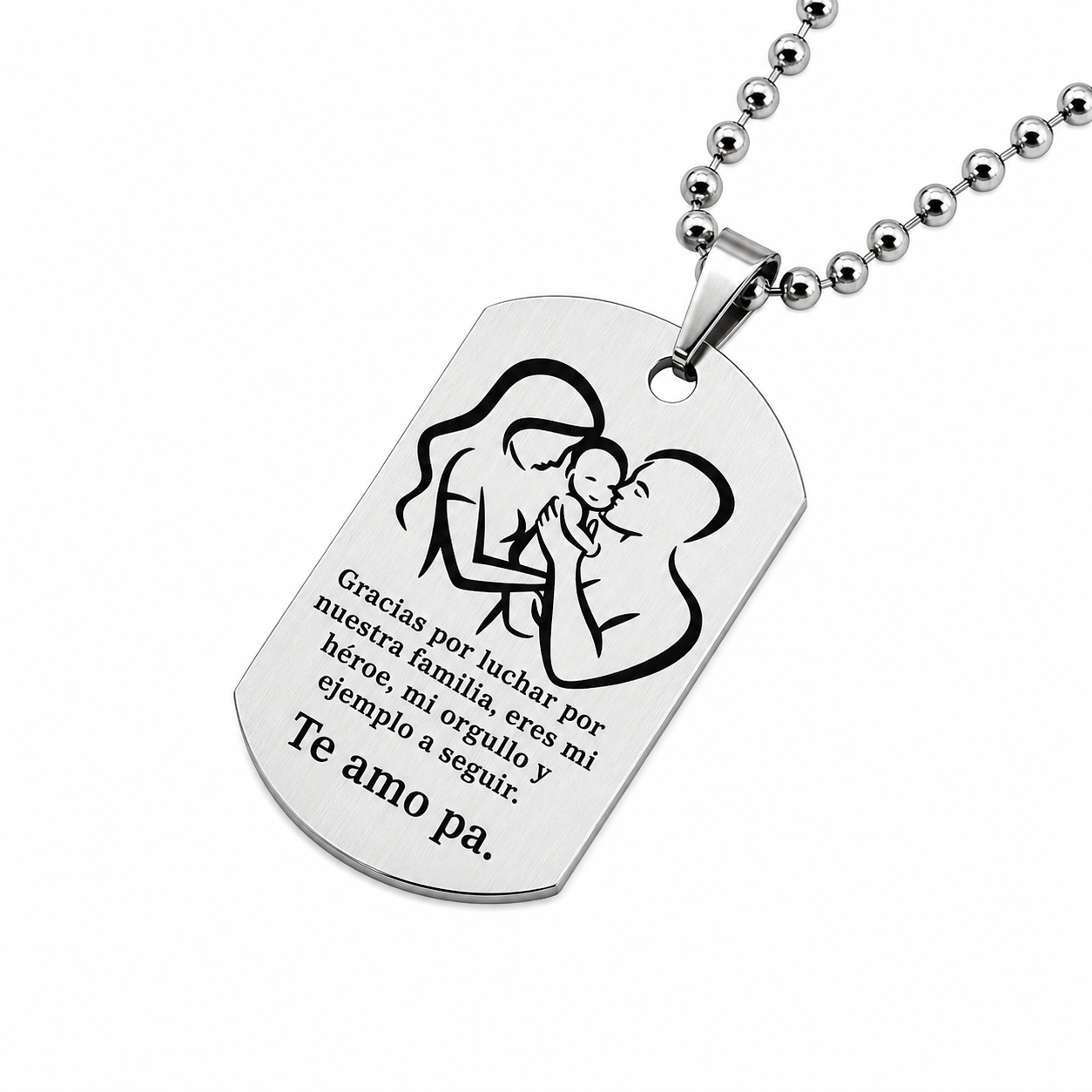 Collar placa personalizada con fotograbado