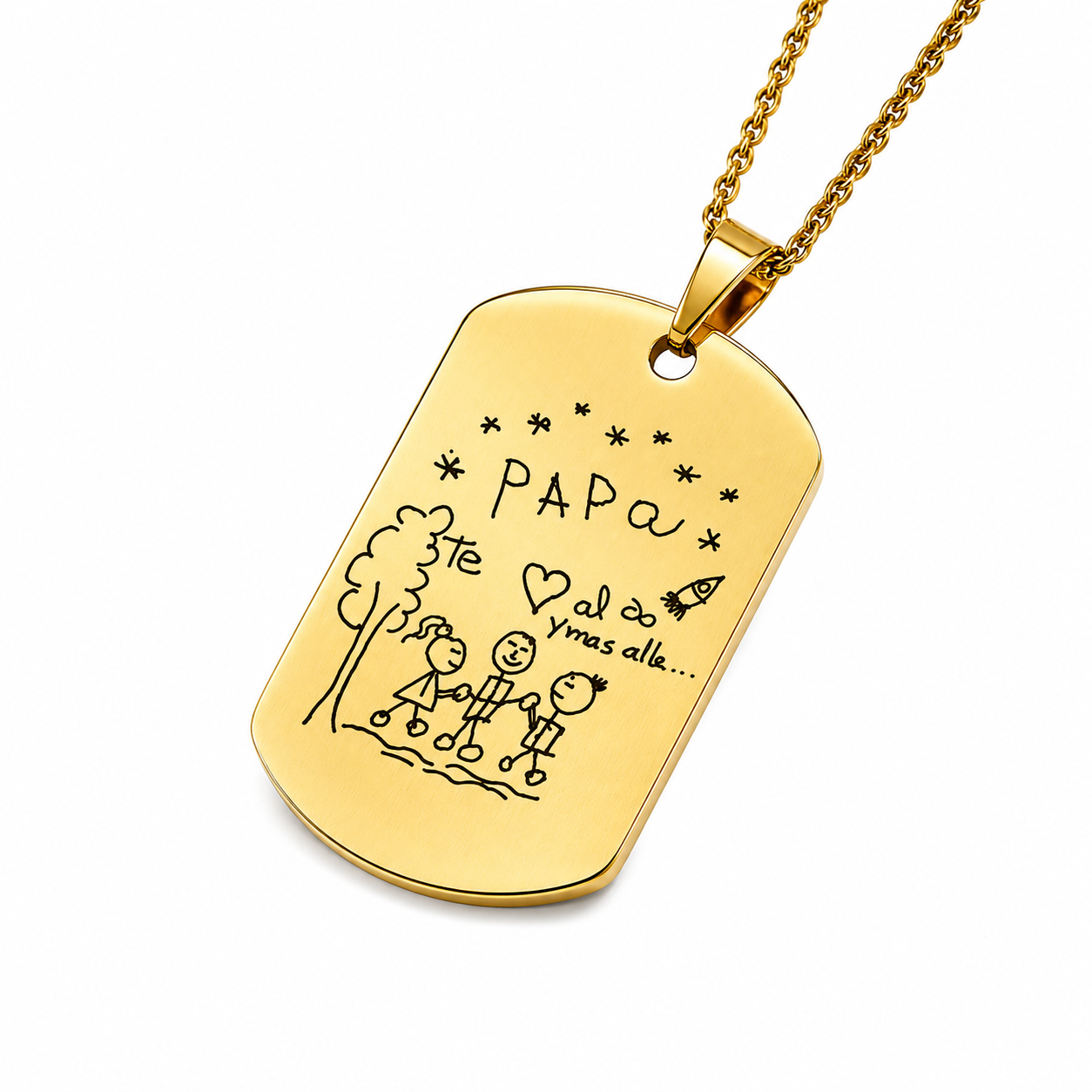 Collar placa personalizada con fotograbado