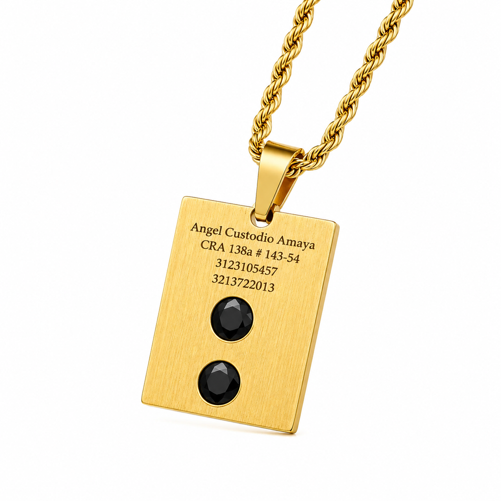 Rectangular plate necklace with hematite