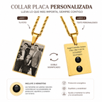 Rectangular plate necklace with hematite