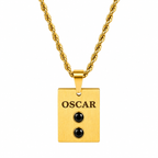 Rectangular plate necklace with hematite