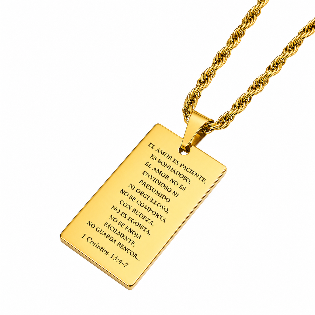 Collar placa rectangular personalizado