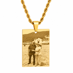 Collar placa rectangular personalizado
