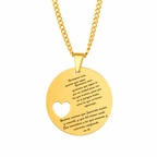 Collar placa redonda con corazon calado