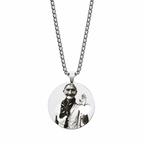 Collar placa redonda con corazon calado