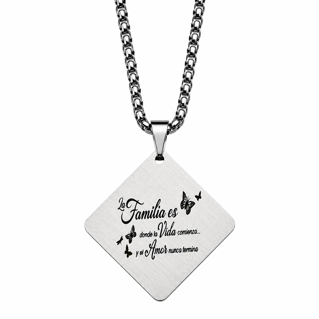Collar placa rombo personalizada