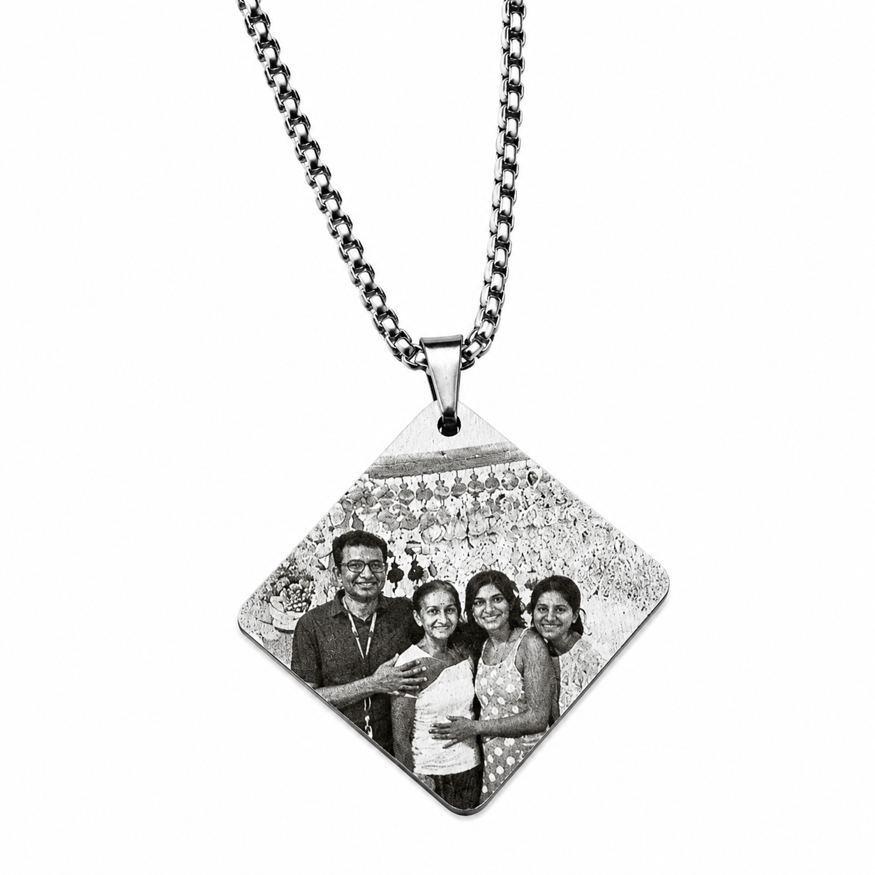 Collar placa rombo personalizada