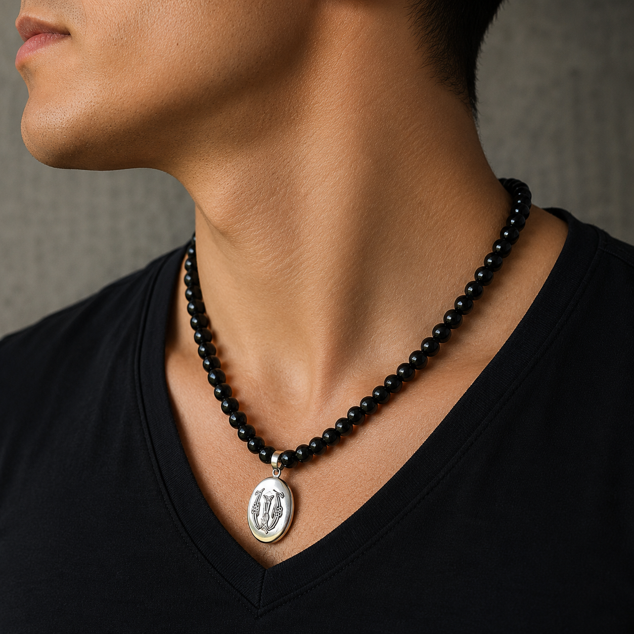 Collar Relicario Personalizado con Perlas o piedra natural