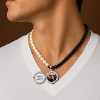 Collar Relicario Personalizado con Perlas o piedra natural