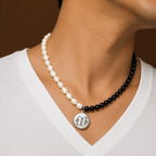 Collar Relicario Personalizado con Perlas o piedra natural