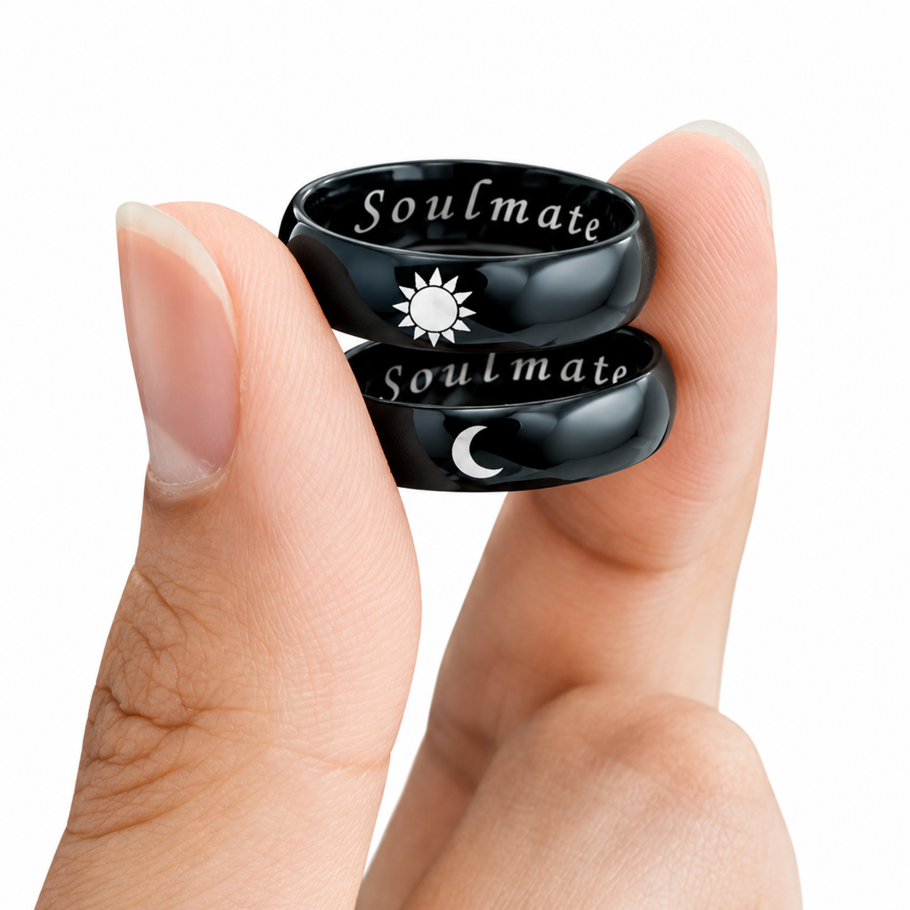 DUO DE ANILLOS LISO NEGRO