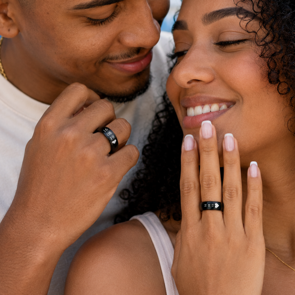 DUO DE ANILLOS LISO NEGRO