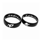 DUO DE ANILLOS LISO NEGRO