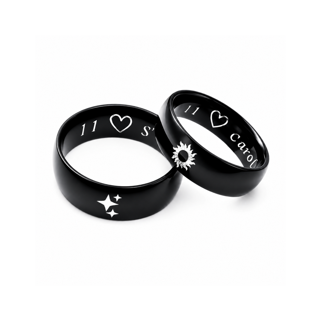 DUO DE ANILLOS LISO NEGRO