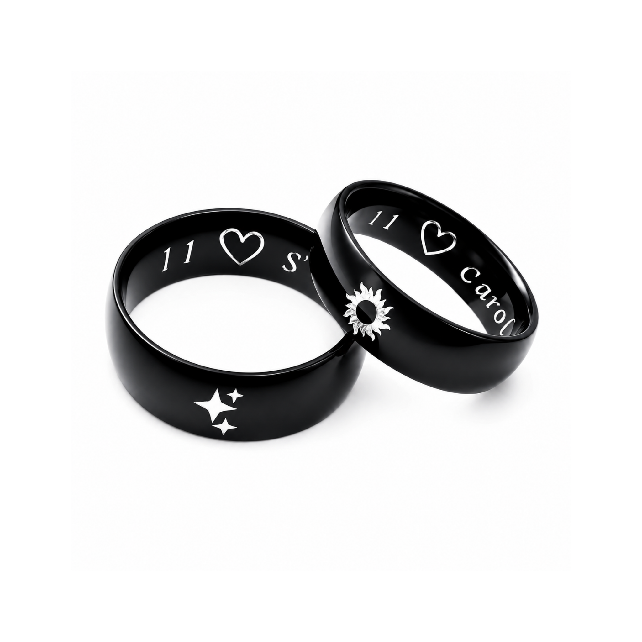 DUO DE ANILLOS LISO NEGRO