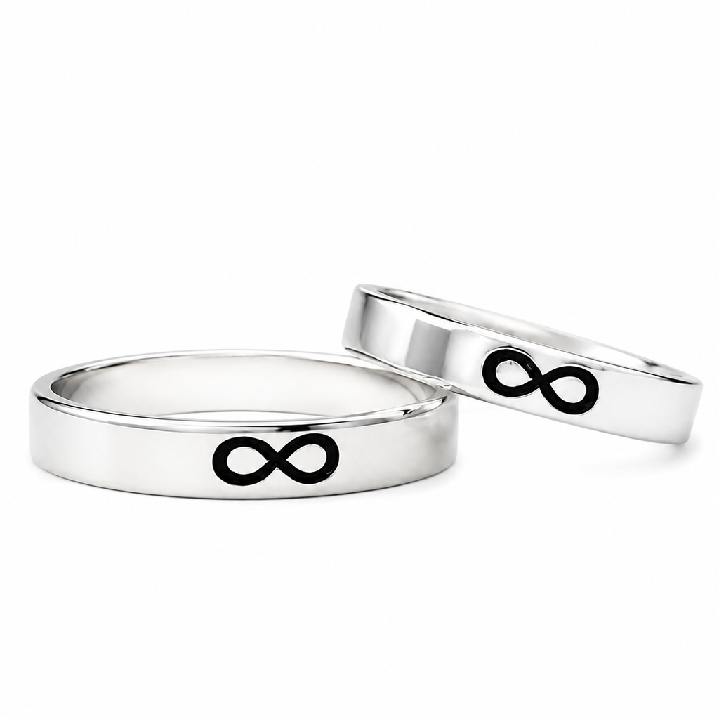 Duo de Anillos Infinito — Plata Ley 925