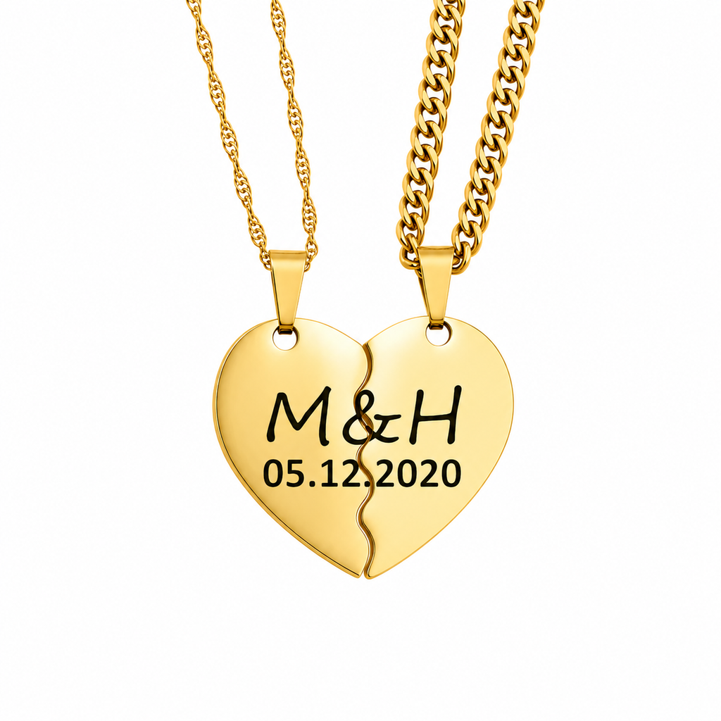 Set de Collares Corazón Partido