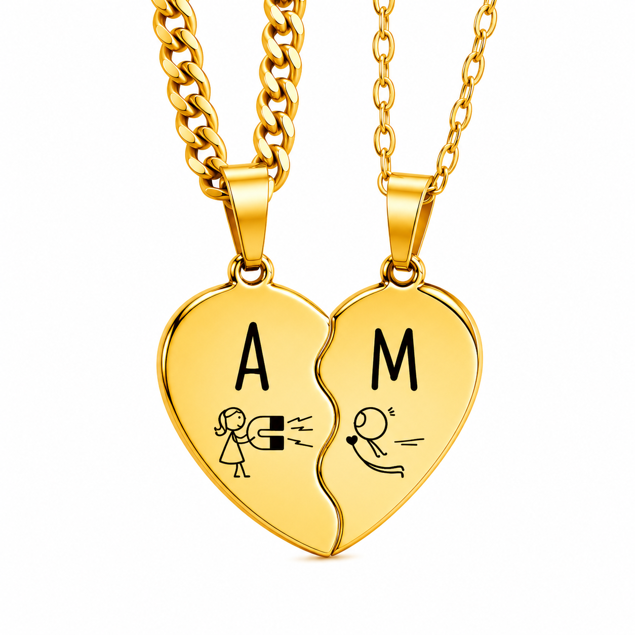 Set de Collares Corazón Partido