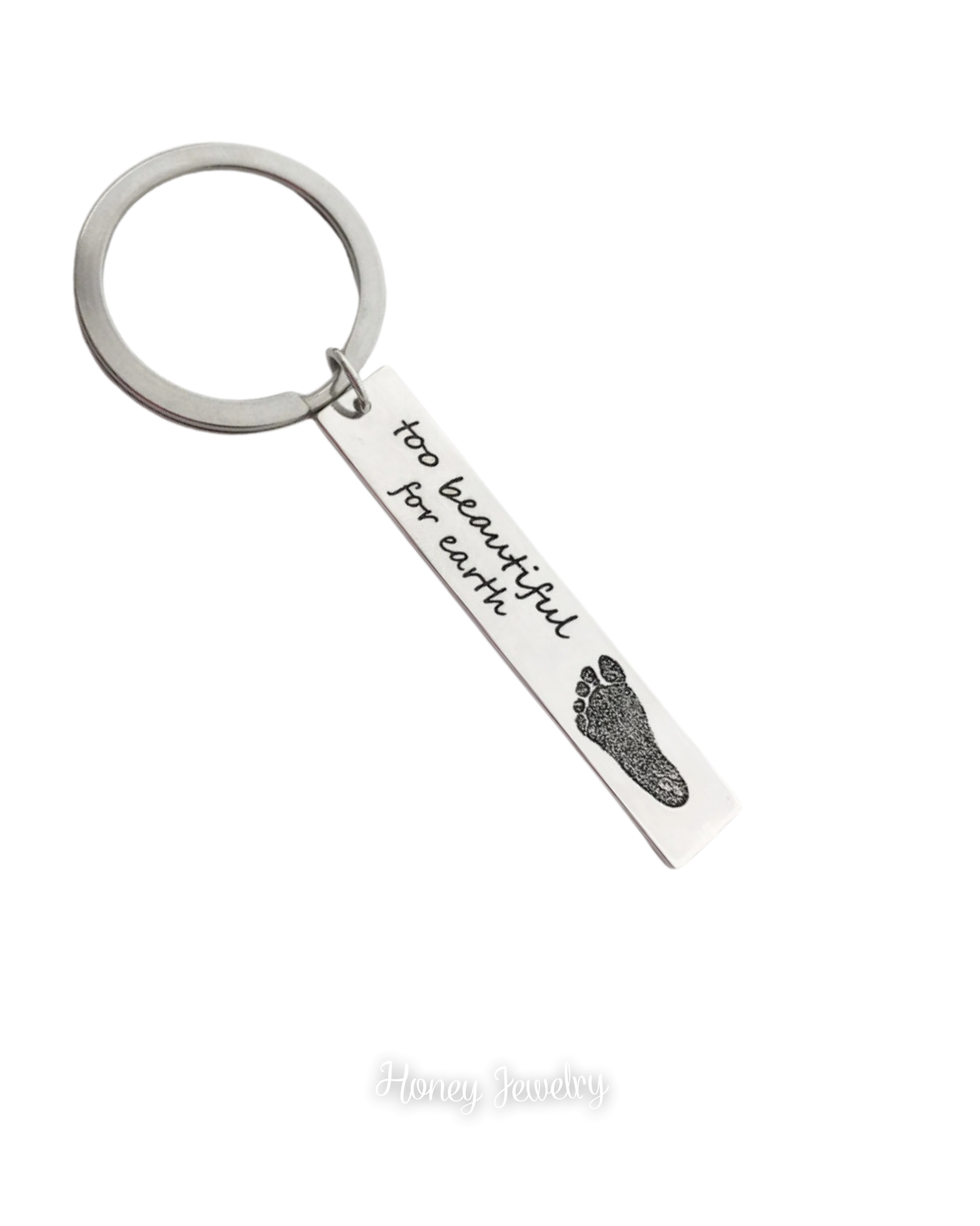 Verticale bordsleutelhanger met babyvoetafdruk