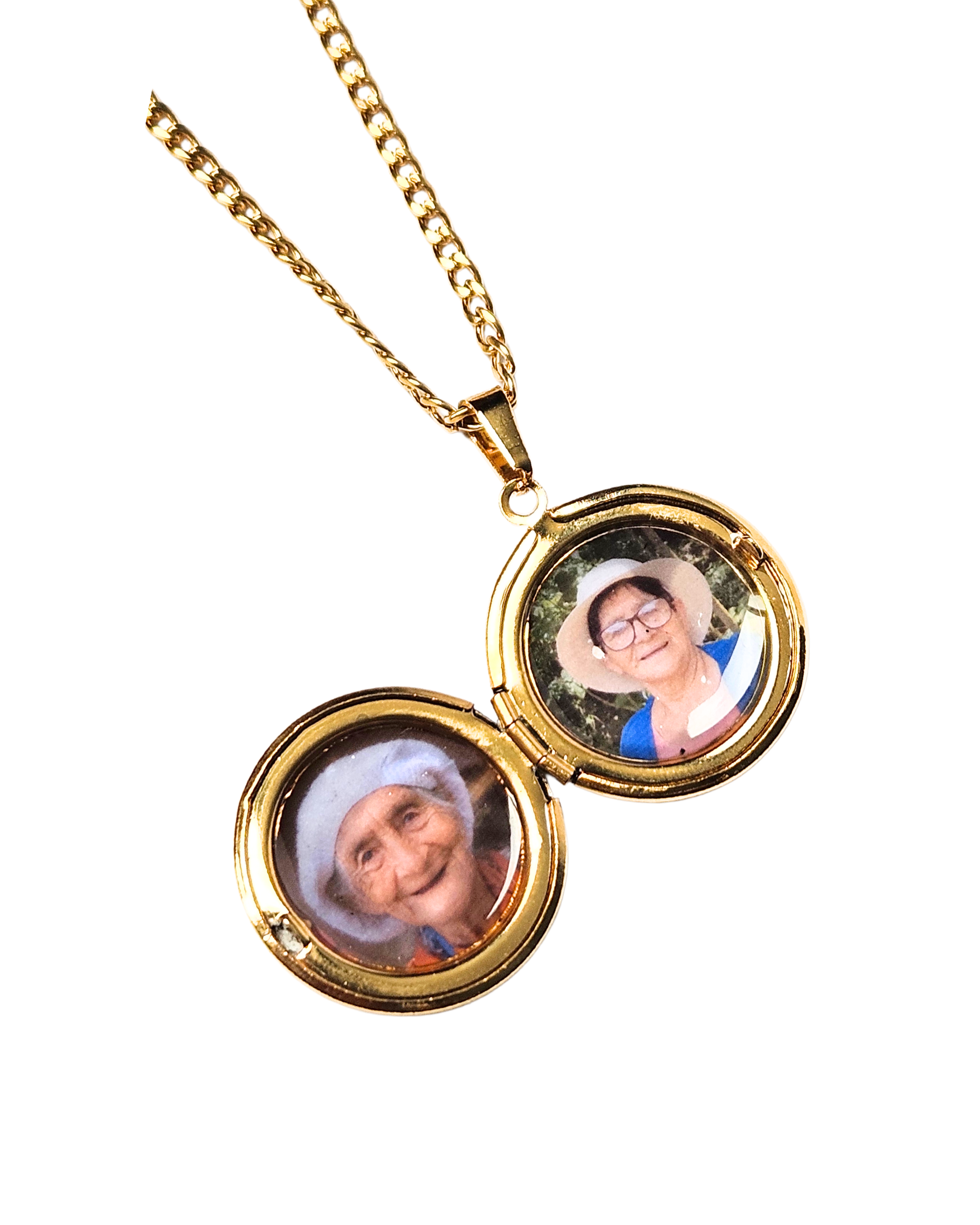 Ronde medaillonketting met bloemen