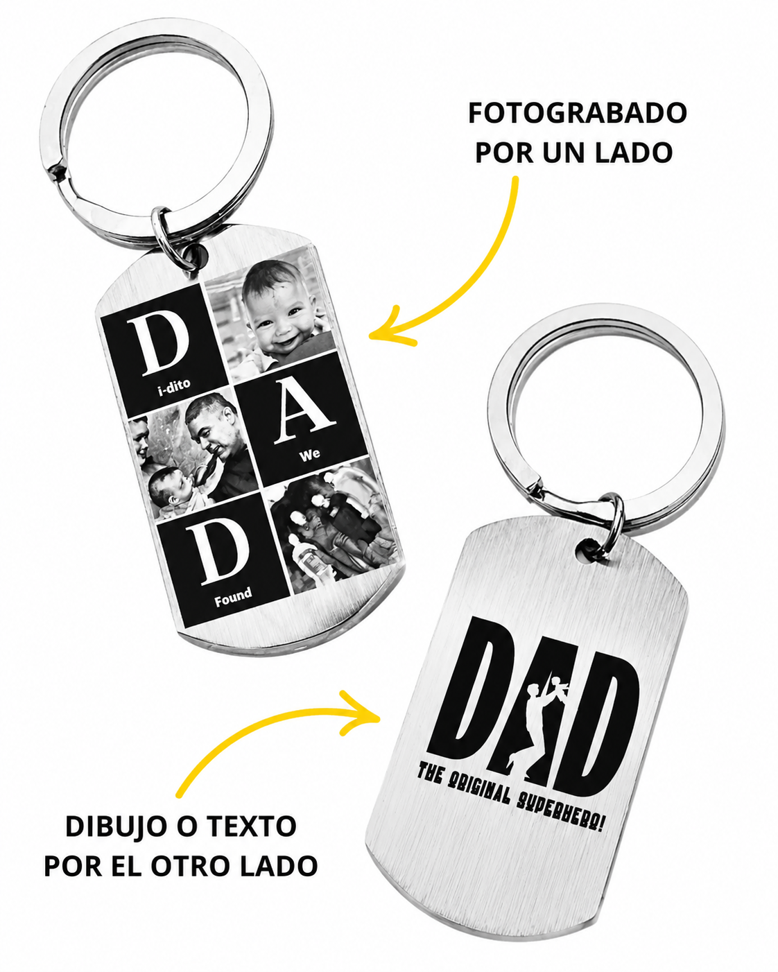 Llavero Placa personalizada con fotos tipo collage