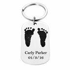 Llavero placa personalizada con Huellas de tu bebé