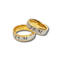 DUO DE ANILLOS PARA PAREJA BICOLOR CON CIRCON