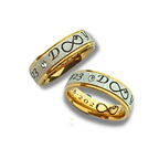 DUO DE ANILLOS PARA PAREJA BICOLOR CON CIRCON