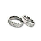 DUO DE ANILLOS PARA PAREJA MATE Y SATIN CON CIRCON - ULTIMAS TALLAS