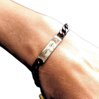 Bracelet with baguette zircons and heart pendant