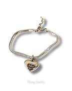 Pandora-style photo-engraved bracelet + heart charm