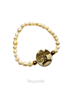PULSERA PERLAS NATURALES CON FOTOGRABADO