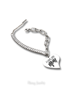 PULSERA CIRCONES Y DIJE CORAZON PERSONALIZADO
