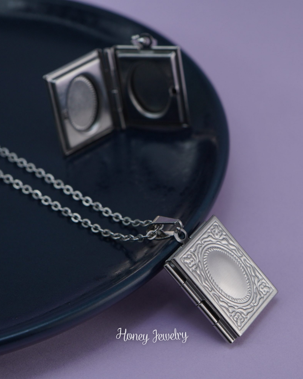Boek medaillonketting met rand
