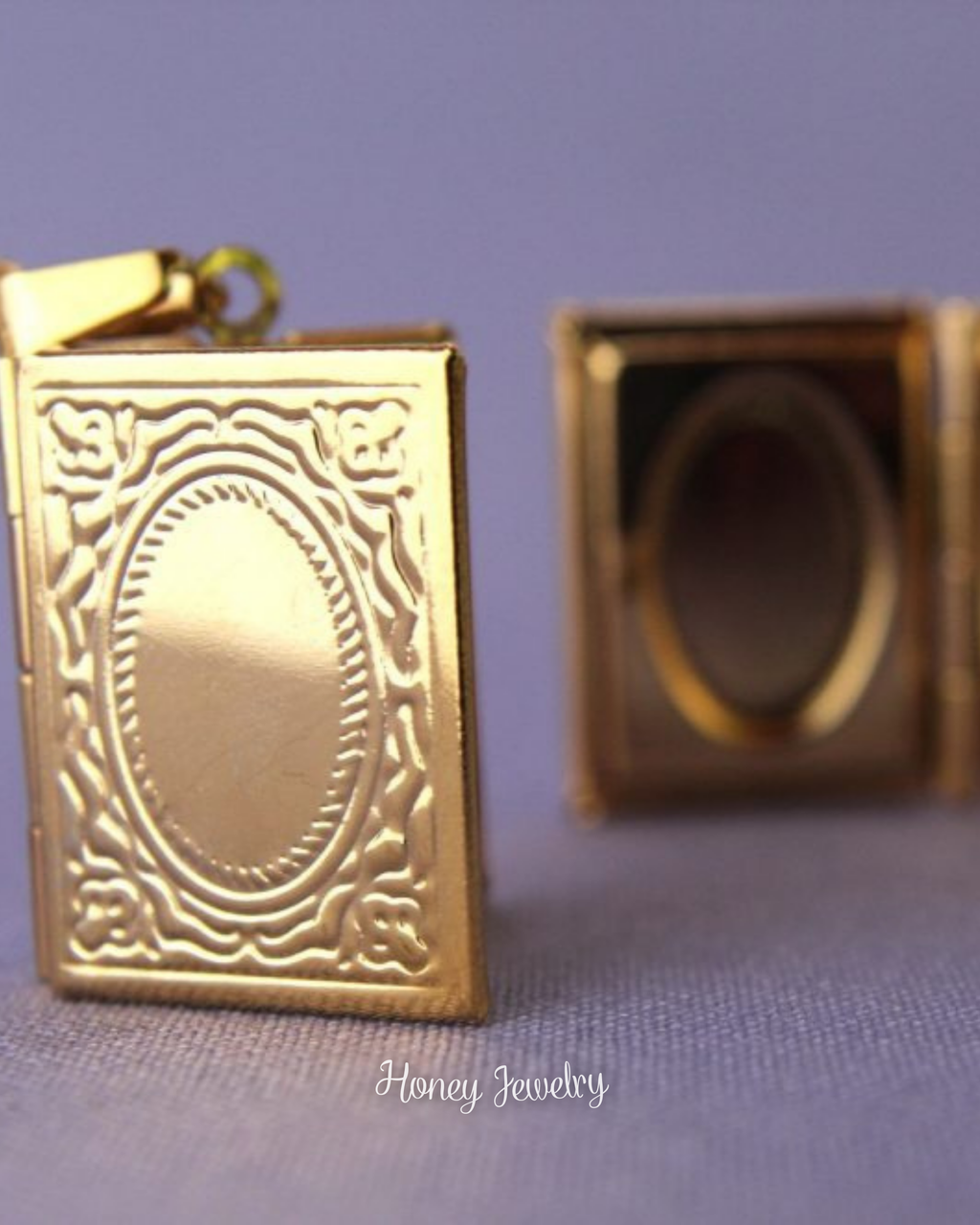 Boek medaillonketting met rand