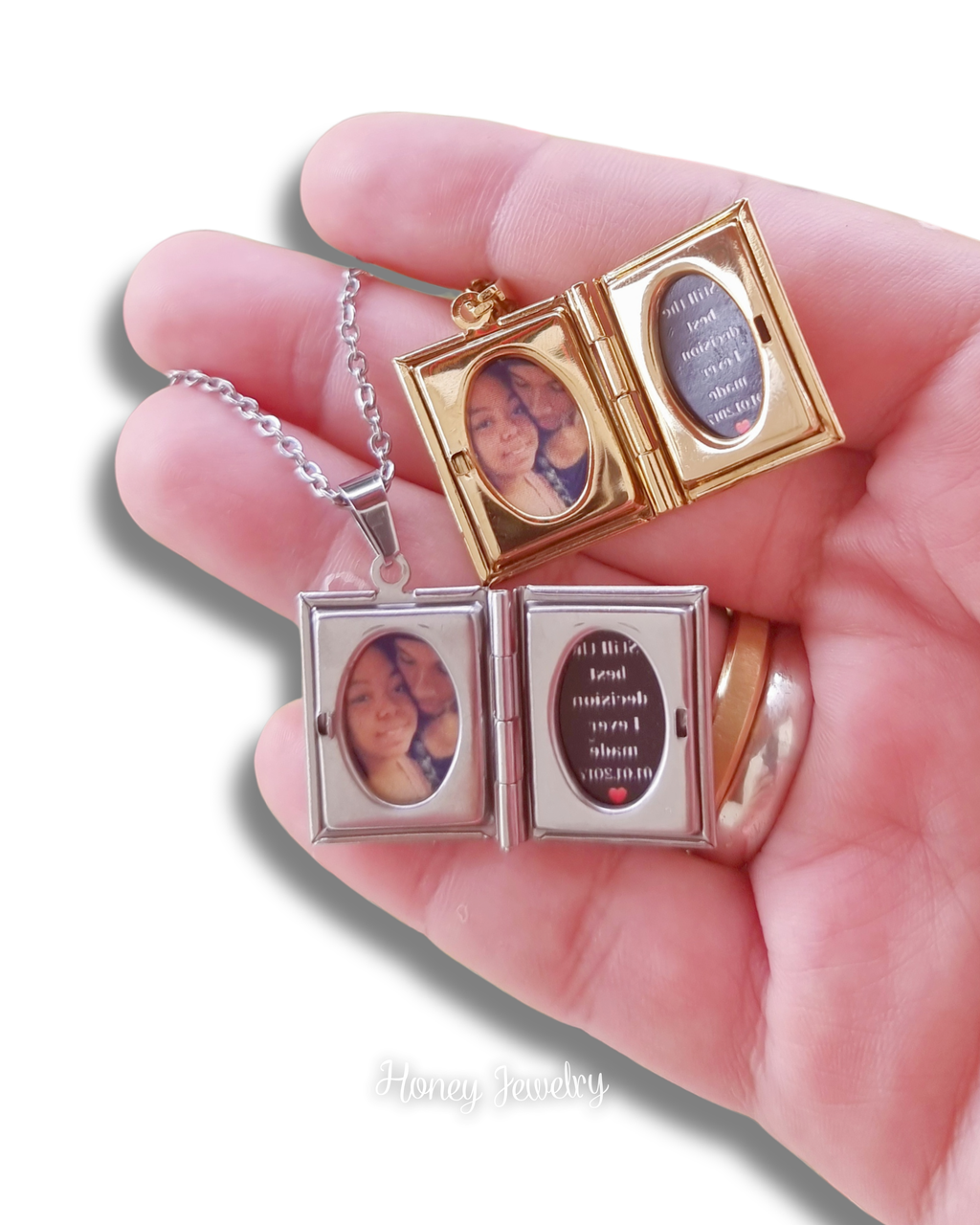 Boek medaillonketting met rand