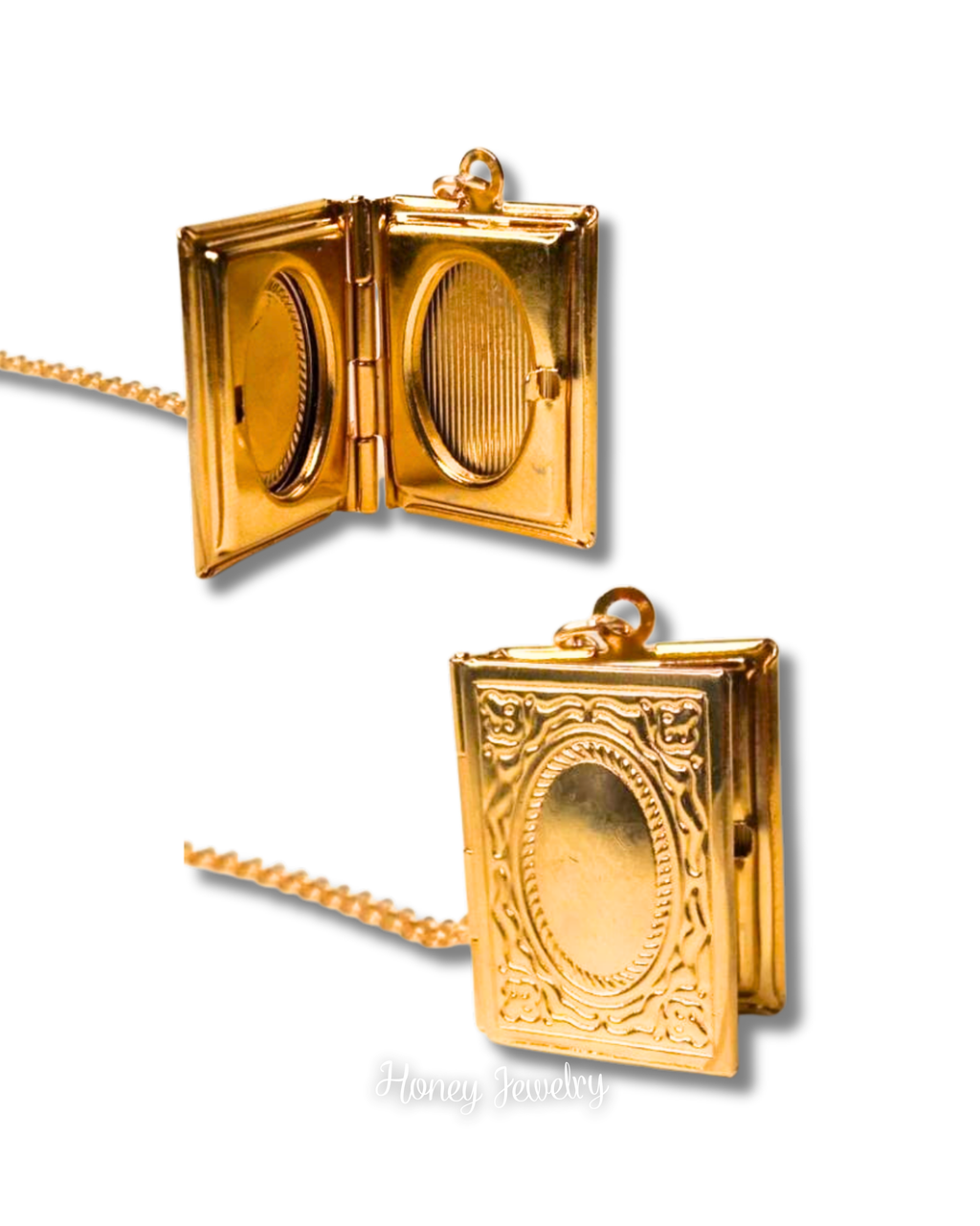 Boek medaillonketting met rand