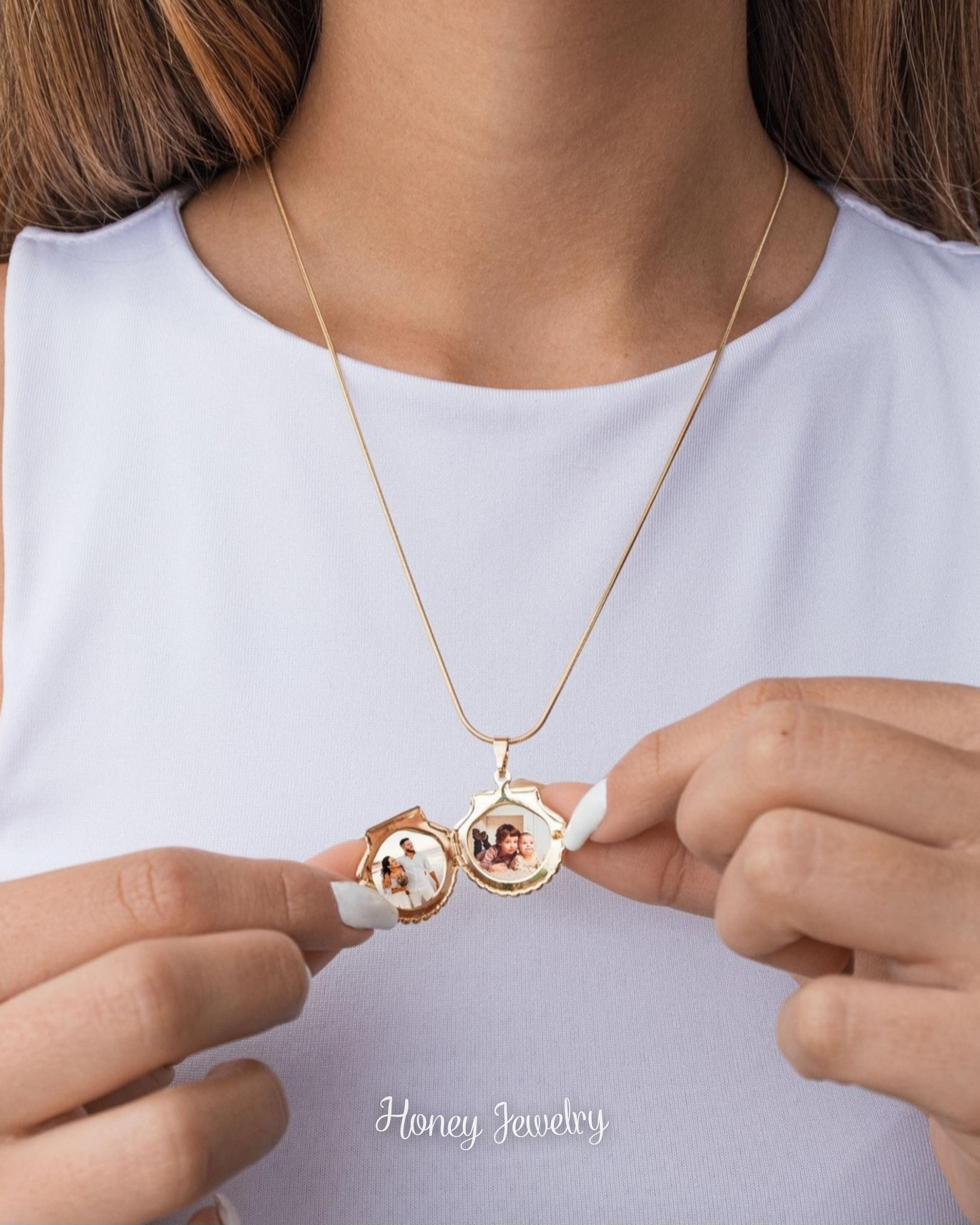 Foto-geëtste reliekschrijnketting