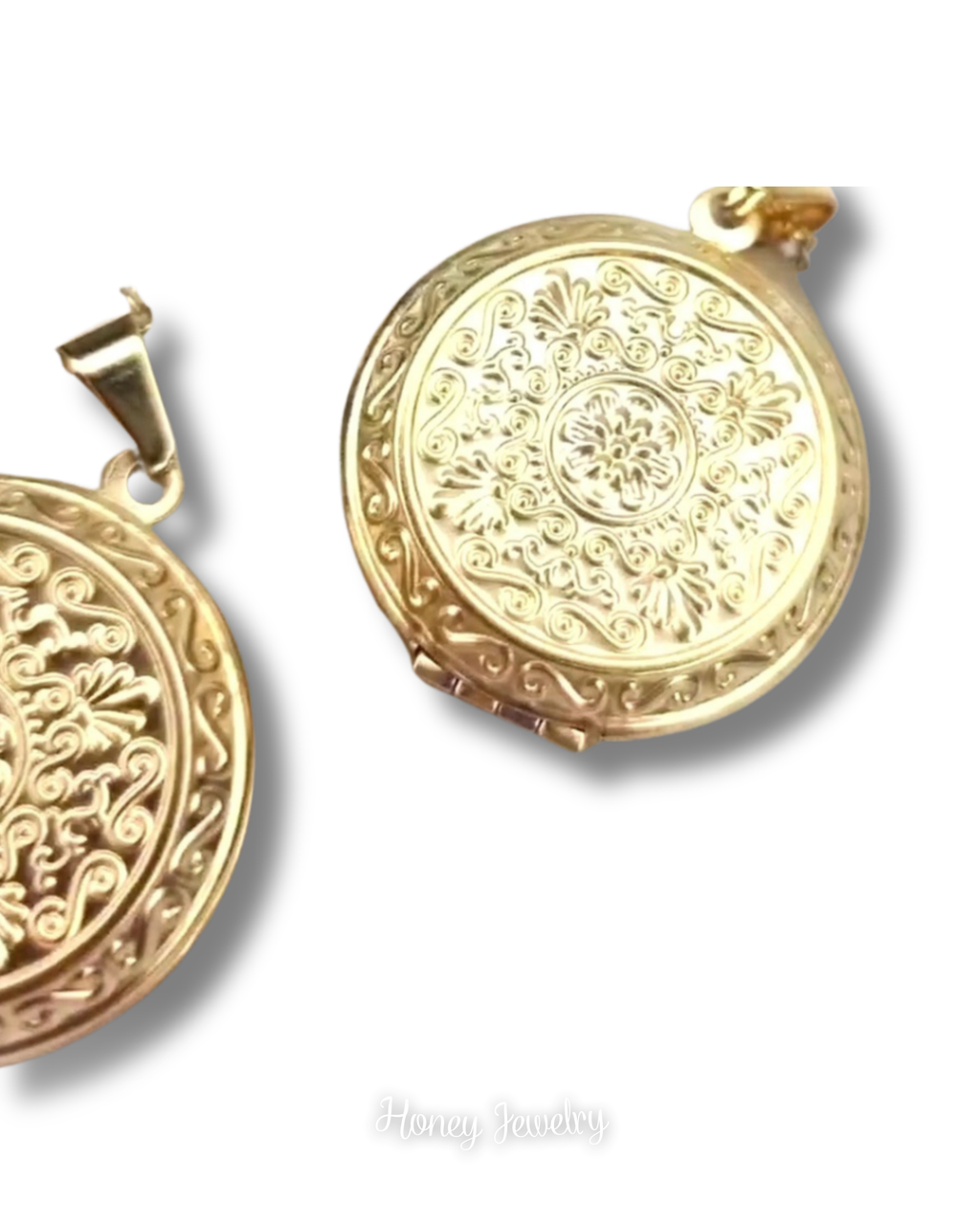 Smooth oval locket necklace - photo-etched