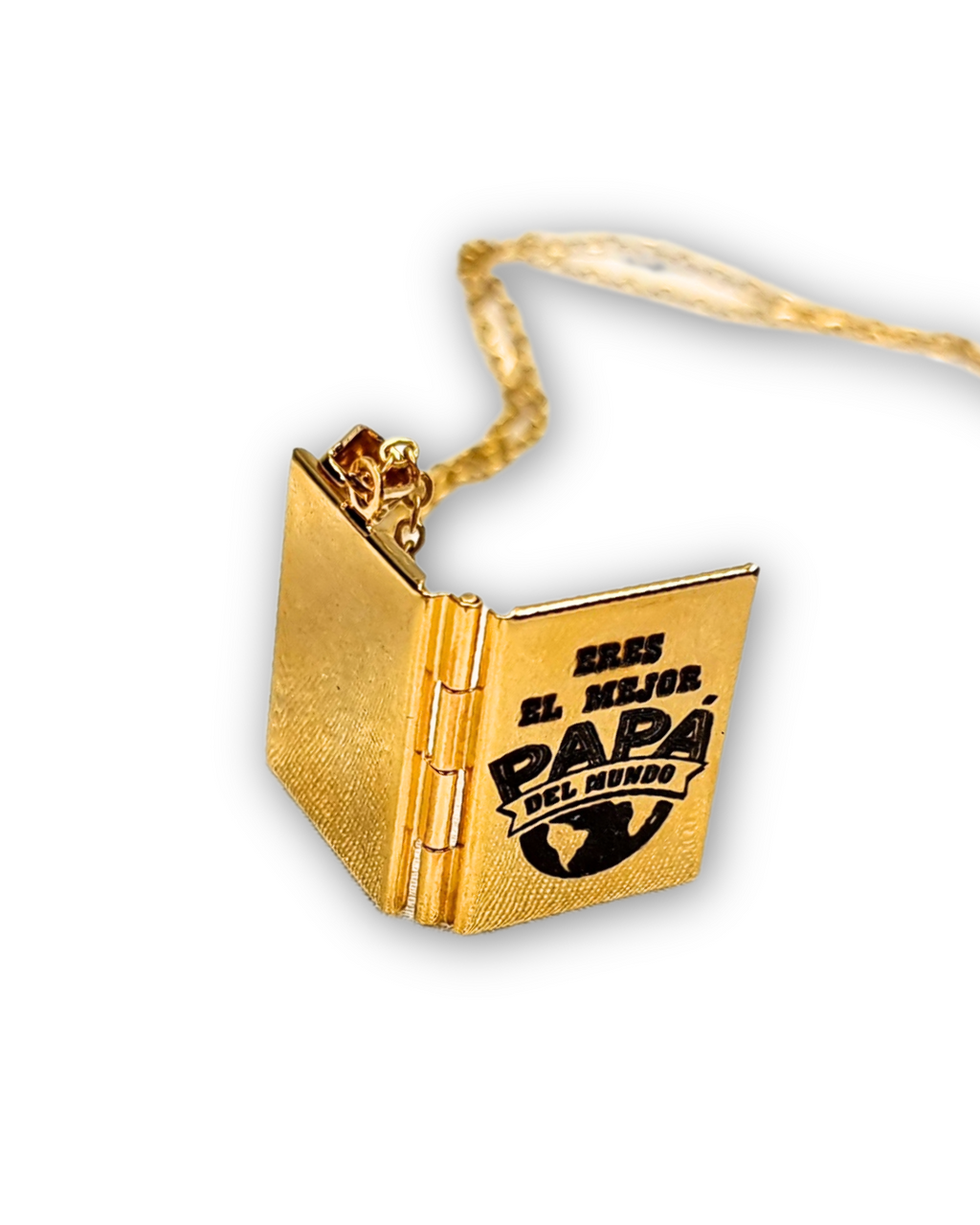 Plain book locket necklace