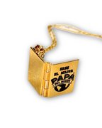 Plain book locket necklace