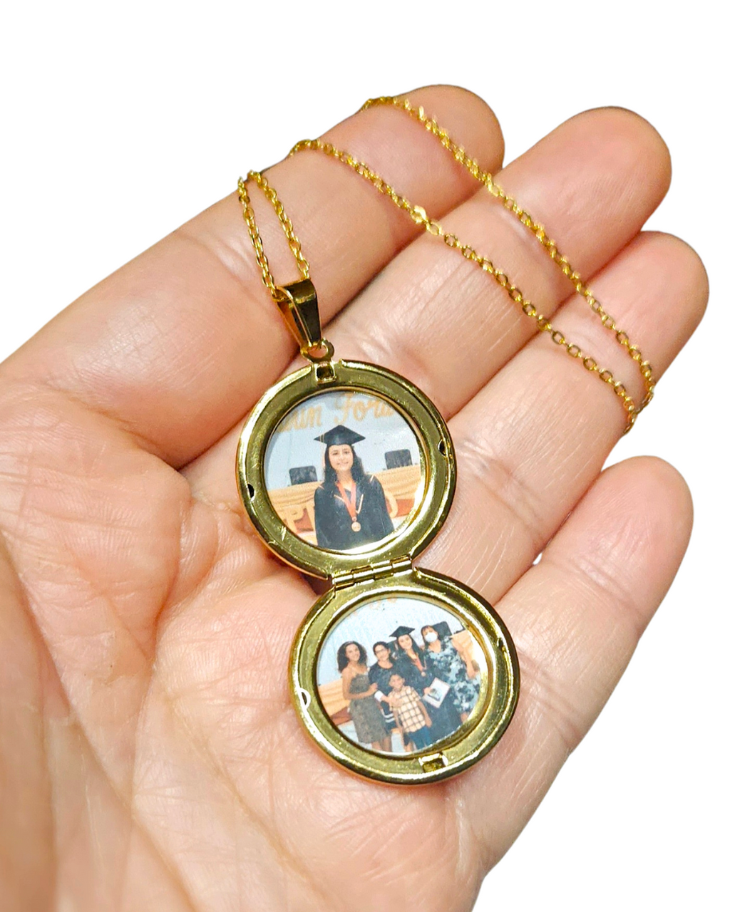 Gladde gouden ronde medaillonketting