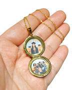 Gladde gouden ronde medaillonketting