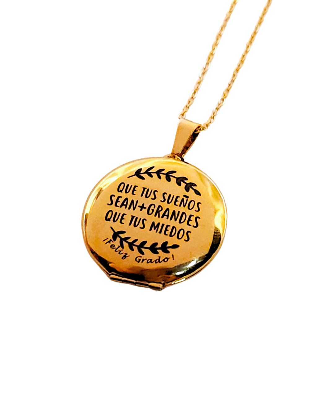 Gladde gouden ronde medaillonketting